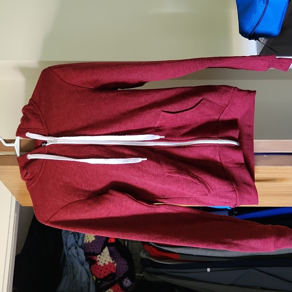 Burgundy Zip Up Hoodie - Picture 1 of 4